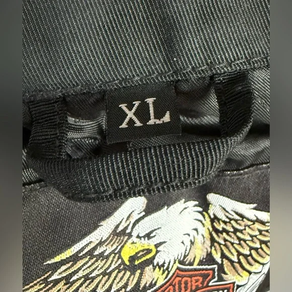 Harley-Davidson Black and Orange XL Embroidered Patch Men's Bomber Jacket - Picture 15 of 15